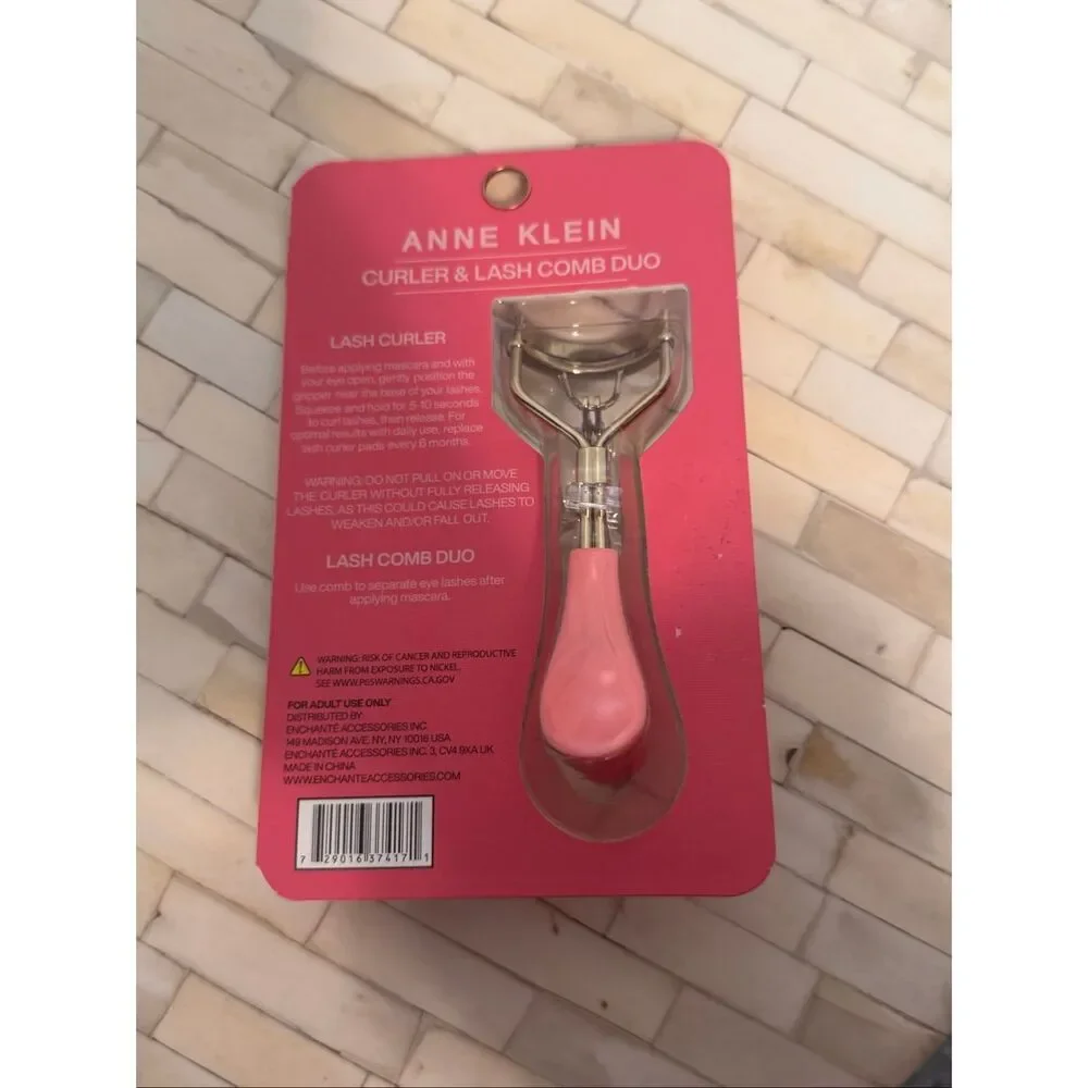 Anne Klein Eyelash Curler and Lash Comb Duo Makeup Grooming Set New in Pack